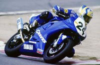 This is Mark Miller on his funny-looking racebike. 